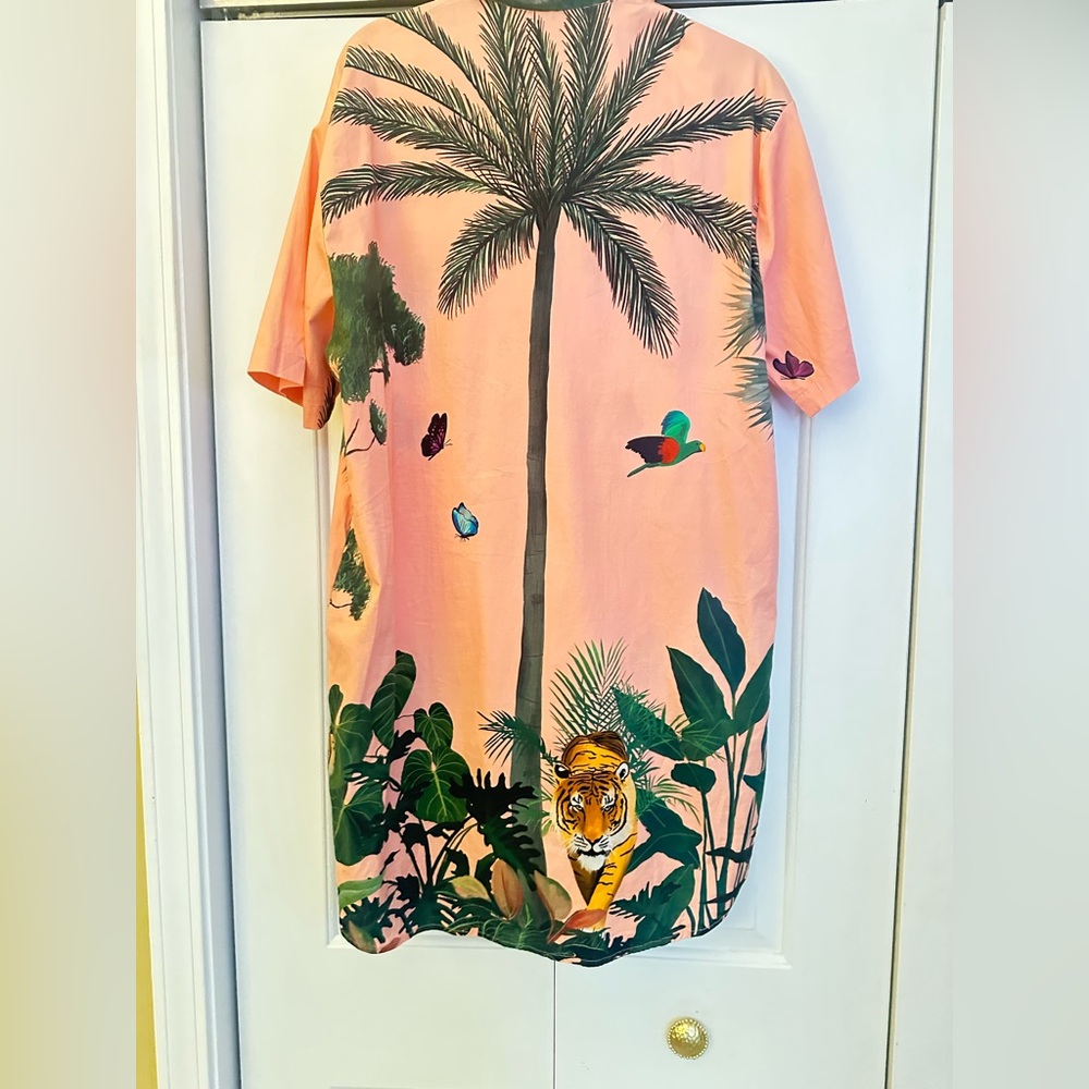 Sheridan French Rhodes dress in peach tiger - Picture 2 of 8